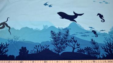Baumwoll Jersey Panel ca. 76cm Taucher